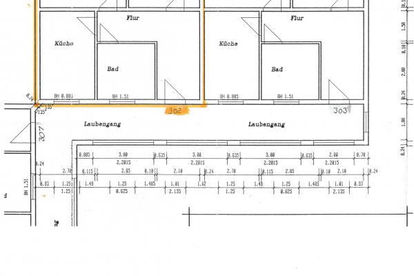 2-Raum-Wohnung Mühlenweg 8 (WE 302) - Grundriss